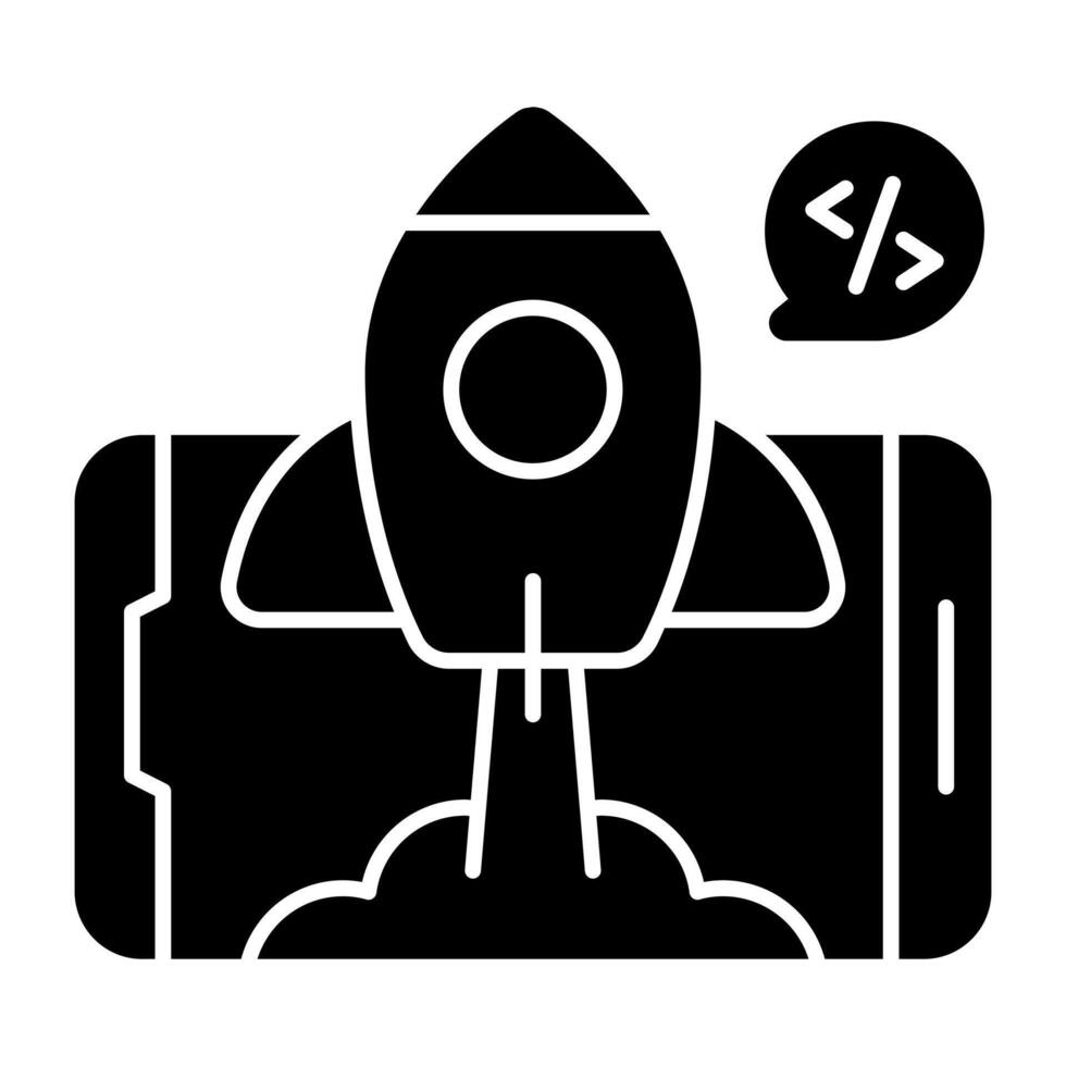 A design icon of mobile launch vector