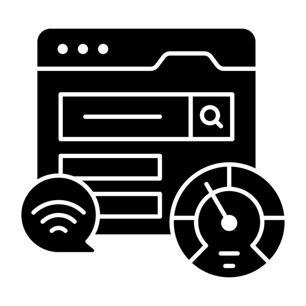 Modern solid icon of web speed optimization vector