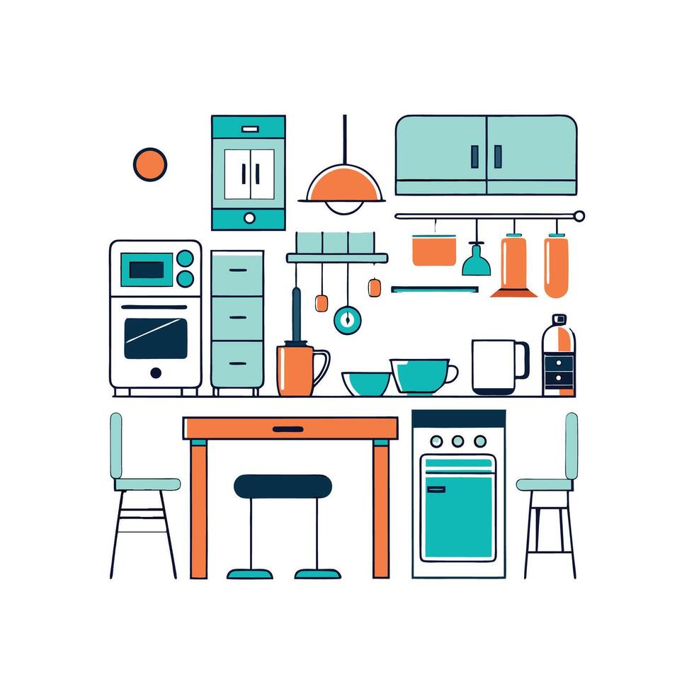 Elegant Icons for Kitchen Refrigerator Design vector