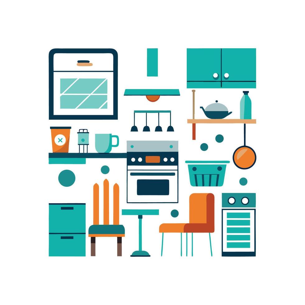 Creative Icons for Stylish Kitchen Refrigerators vector