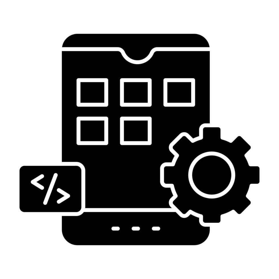 A unique design solid of mobile apps setting vector