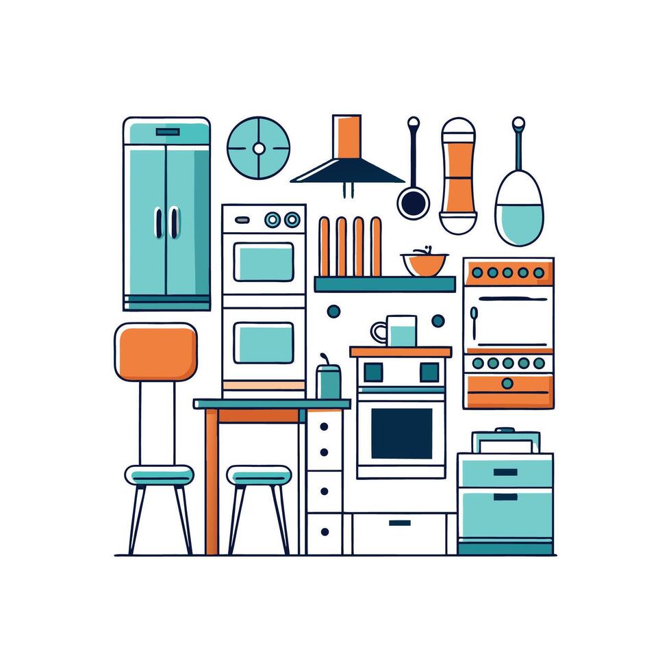 Creative Icons for Unique Refrigerators vector