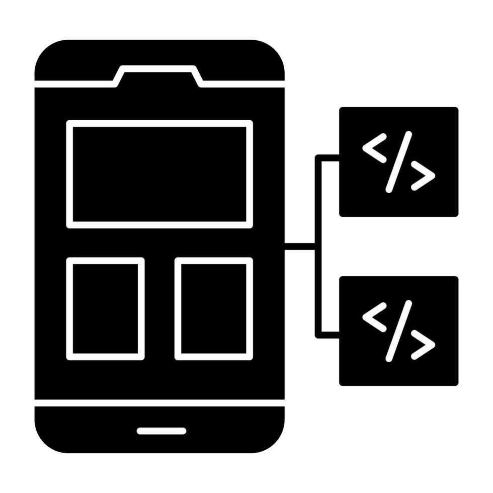 Trendy design of mobiles coding vector