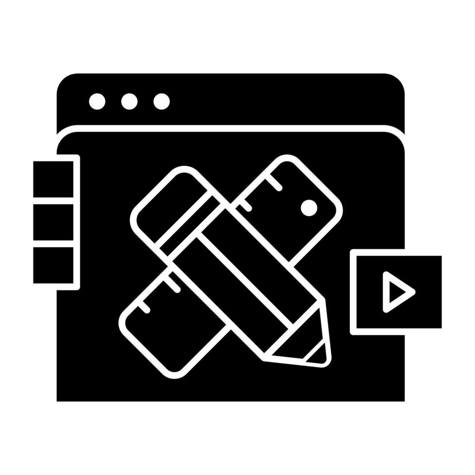Trendy solid design icon of pencil scale vector