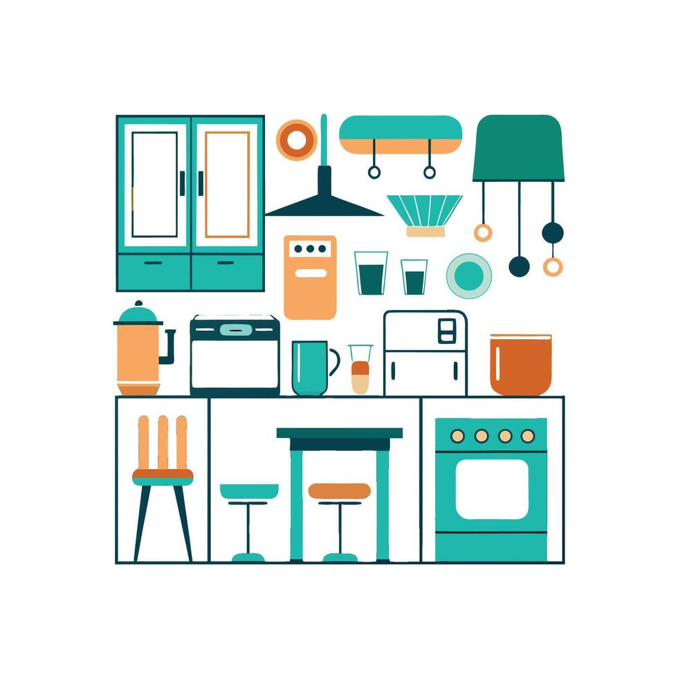 Elegant Icons for Kitchen Refrigerator Elements vector