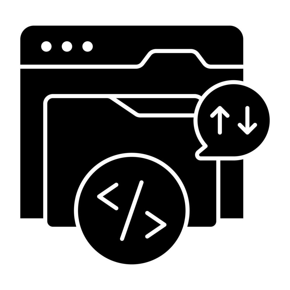 An icon design of coding folder vector
