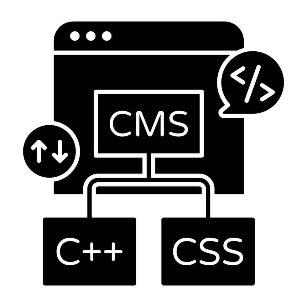 Unique solid design icon of web coding vector