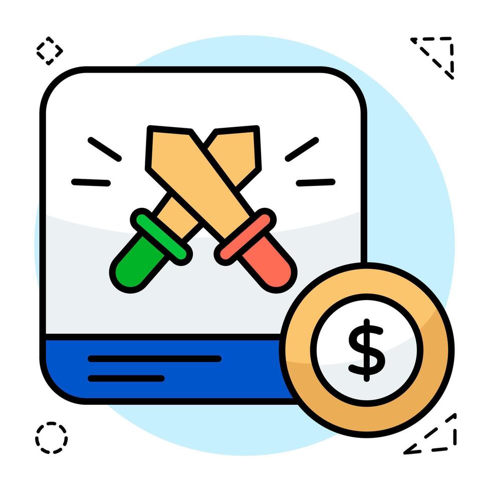 A flat design, icon of swords game vector