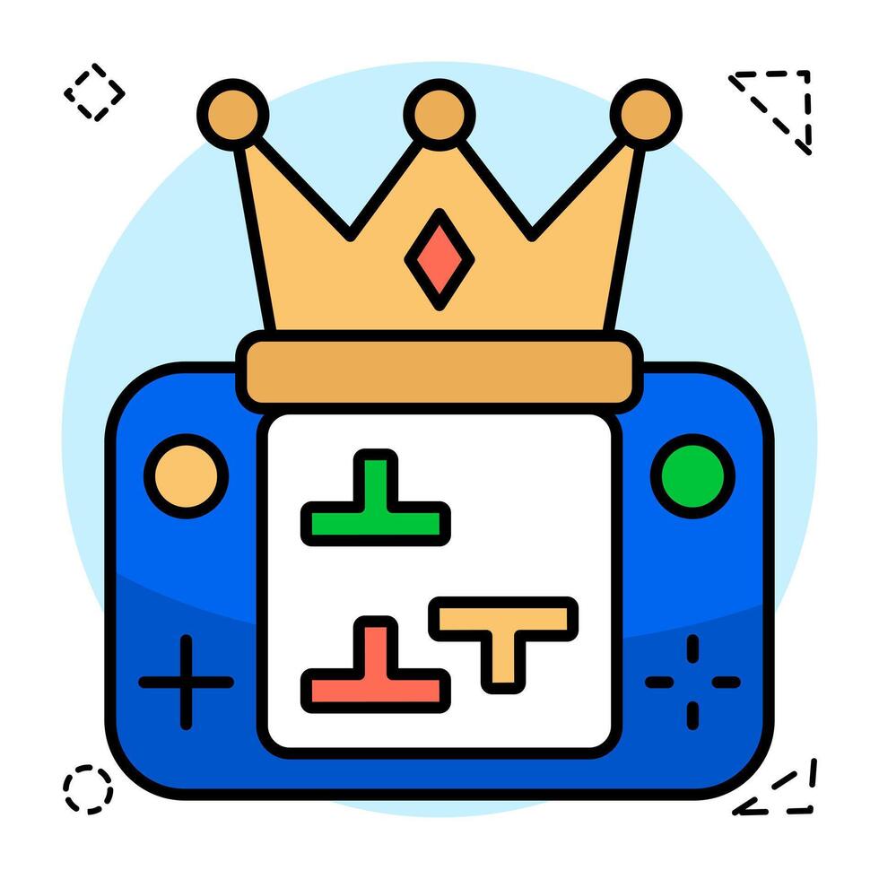 A creative design icon of game crown vector