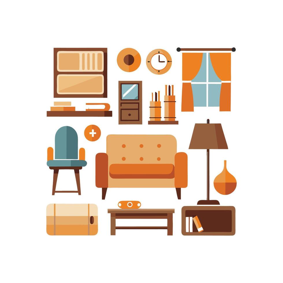 Elegant Icons for Trendy Sofa Styles vector