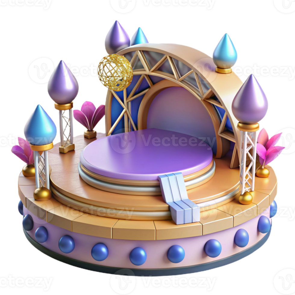 beautiful abstract Circular Concert Stage Platform Isolated for Stage Design png