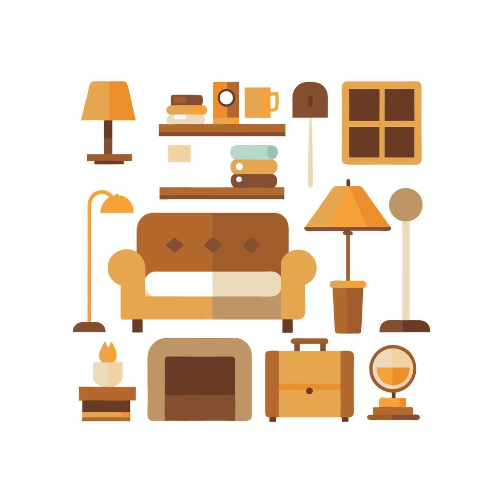 Chic Icons for Cozy Sofa Designs vector