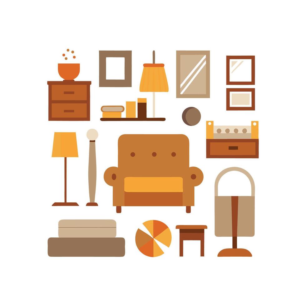 Stylish Icons for Comfortable Sofa Essentials vector