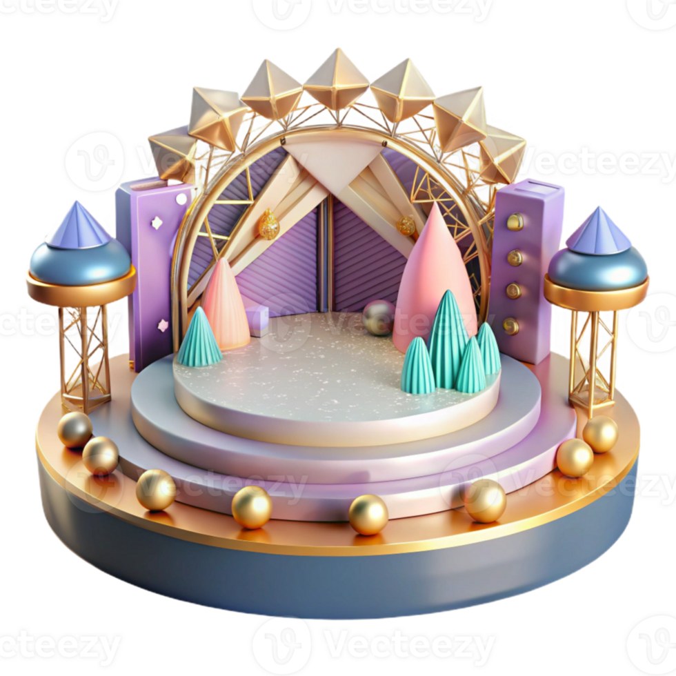 vibrant classic Circular Concert Stage Platform Isolated for Stage Design genuine png