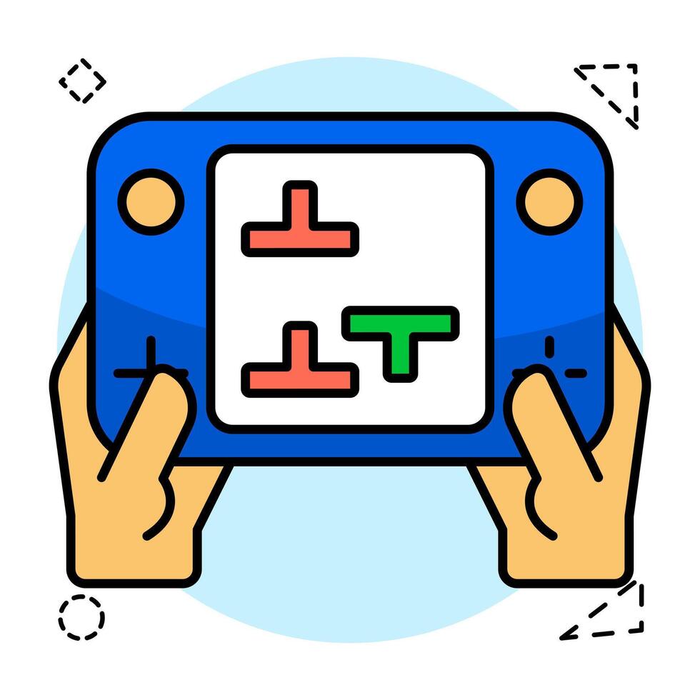 Brick game icon, editable flat vector