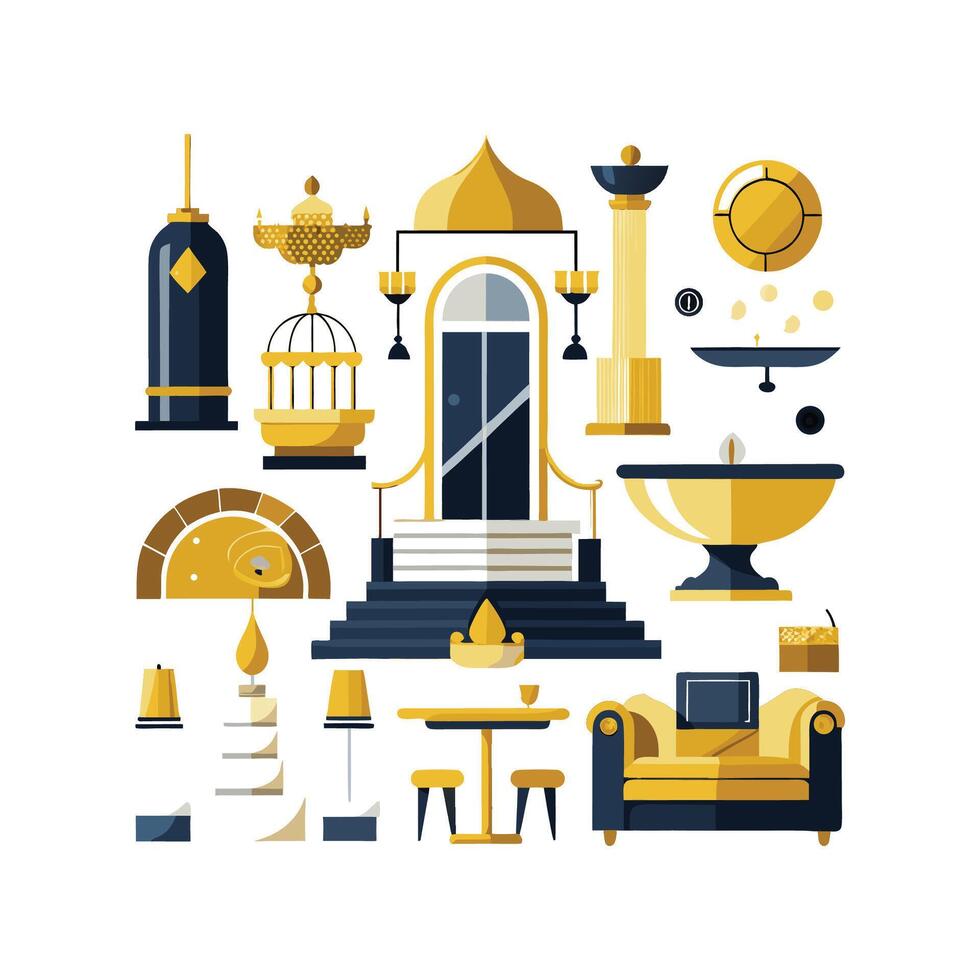 Stylish Icons for Elegant Interiors vector