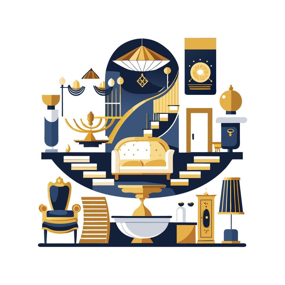 Distinctive Icons for Luxury Decor Features. vector