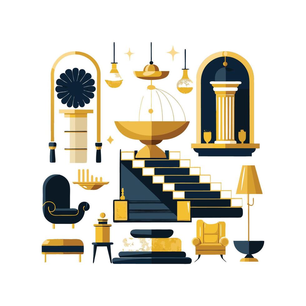Distinctive Icons for Luxurious Interior Design vector