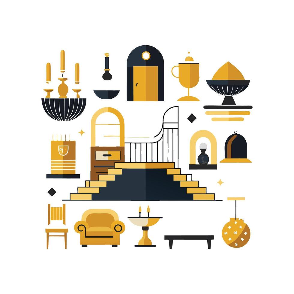 Quality Icons for Elegant Luxury Interiors vector