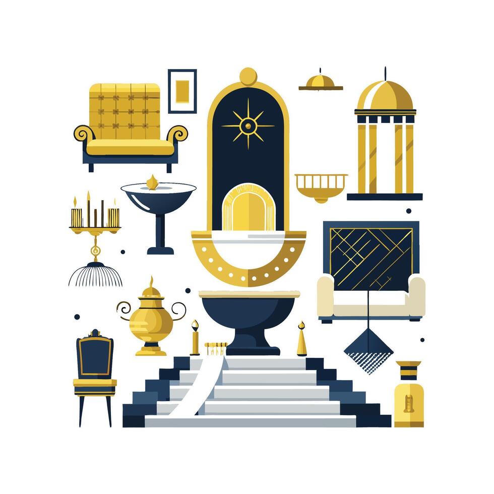 Elegant Icons for Luxurious Interior Features vector
