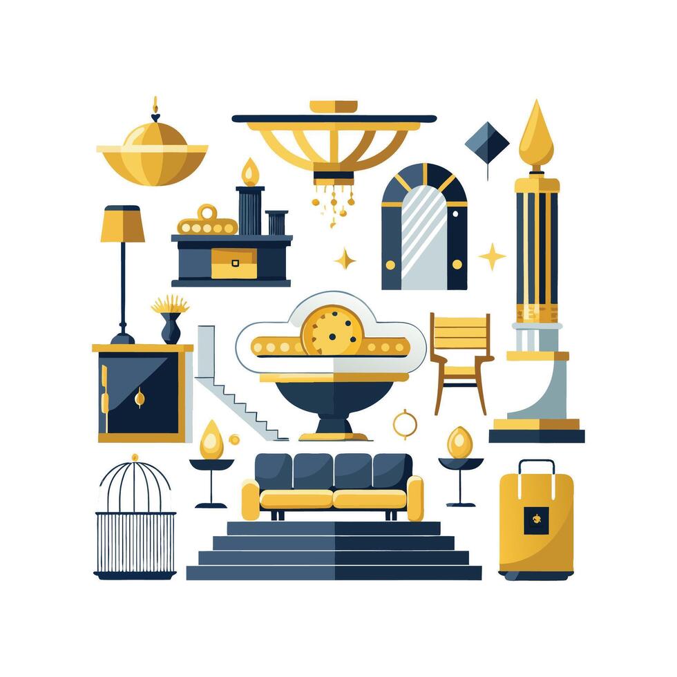 Quality Icons for Luxury Interior Elements vector