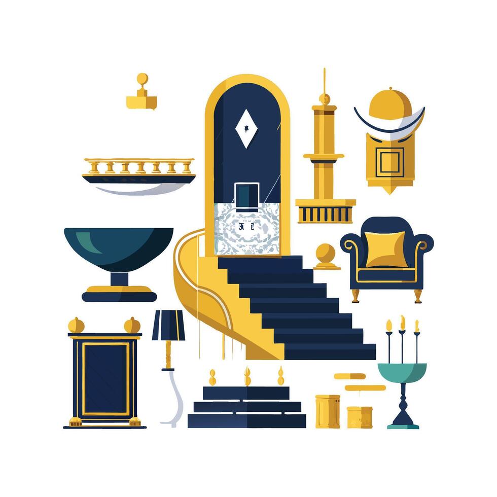 Distinctive Icons for Elegant Luxury Interiors vector