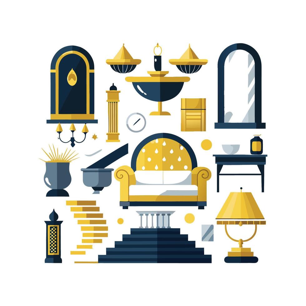 Quality Icons for Luxury Interior Design vector