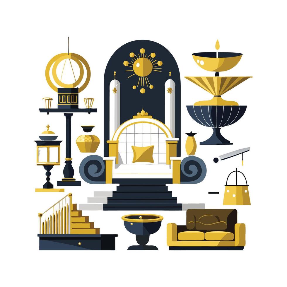 Distinctive Icons for Elegant Interiors vector