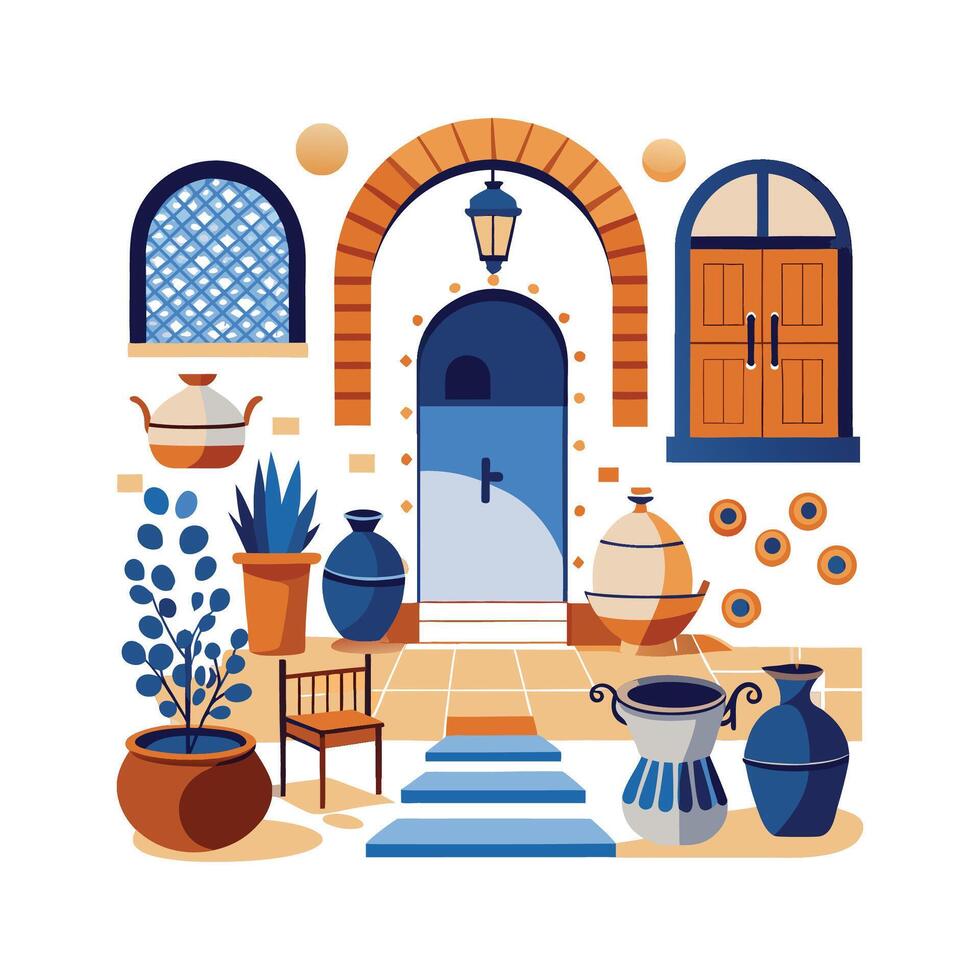 Comprehensive Icons for Mediterranean Interiors vector