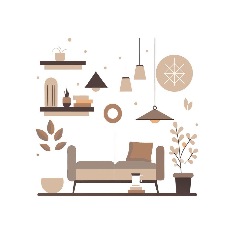 Artistic Icons for Minimalist Interiors vector