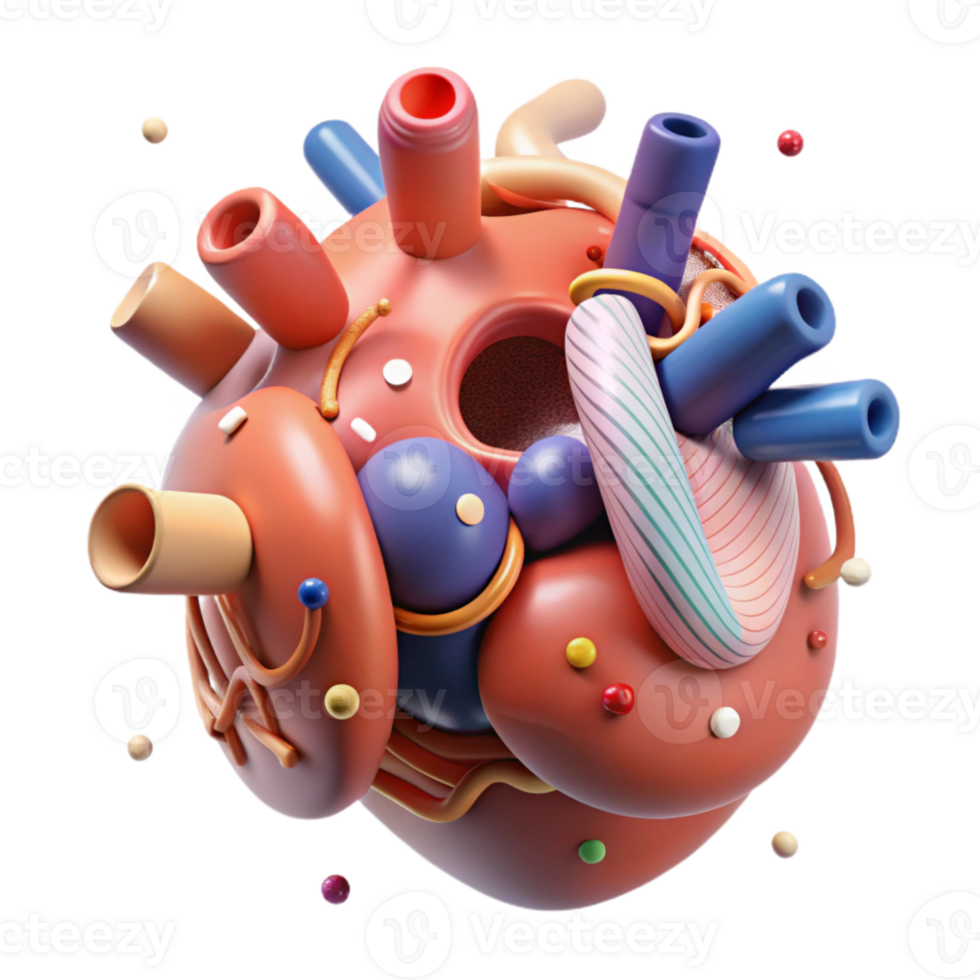 serene modern Circulatory System Detailed Illustration Cutout for Medical Graphics png