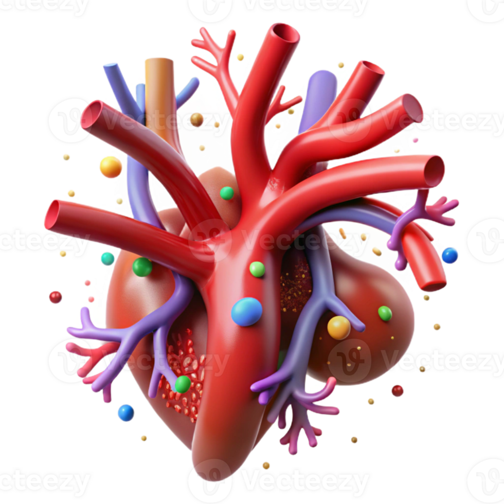 serene modern Circulatory System Blood Vessels Cutout for Medical Visuals professional png