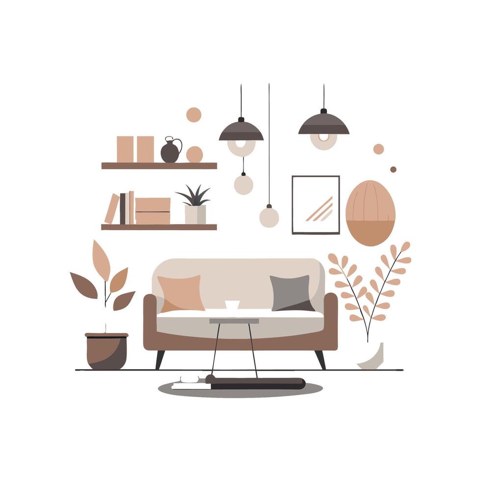 Creative Icons for Chic Minimalist Interiors vector