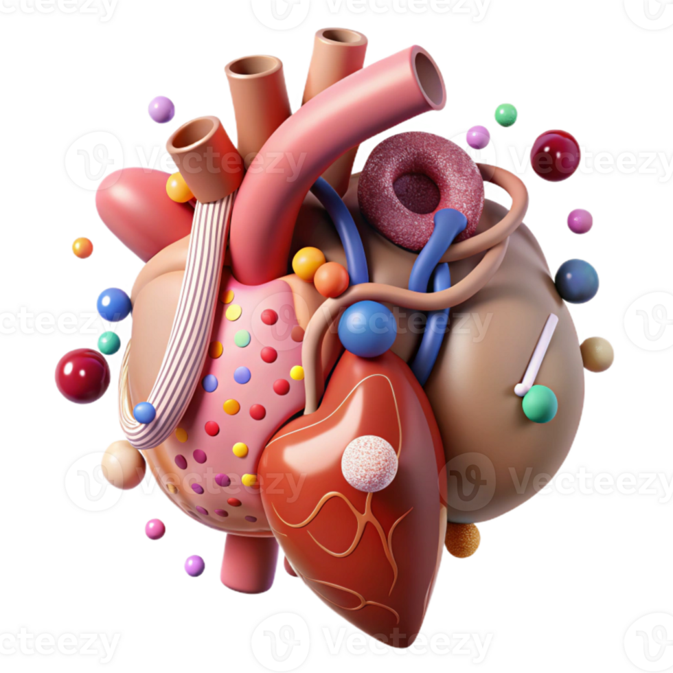 dramatic classic Circulatory System Detailed Illustration Cutout for Medical Graphics authentic png