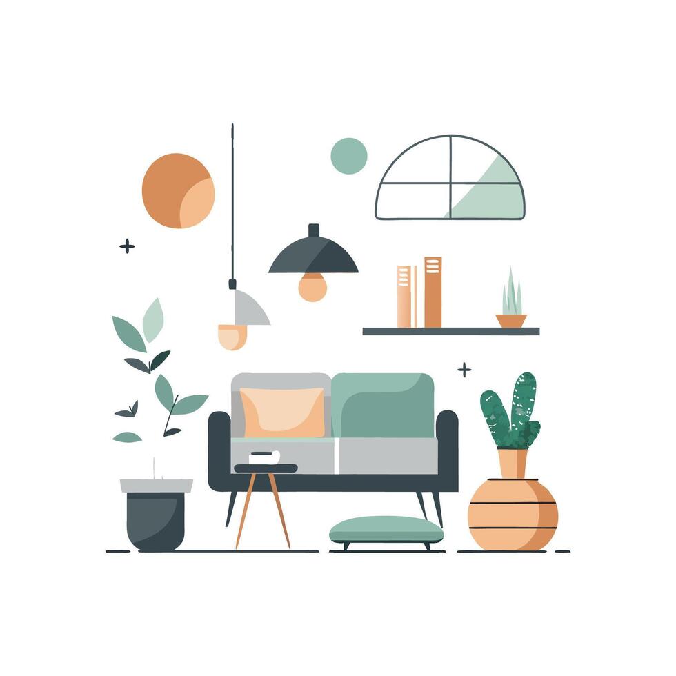 Chic Icons for Minimalist Home Elements vector