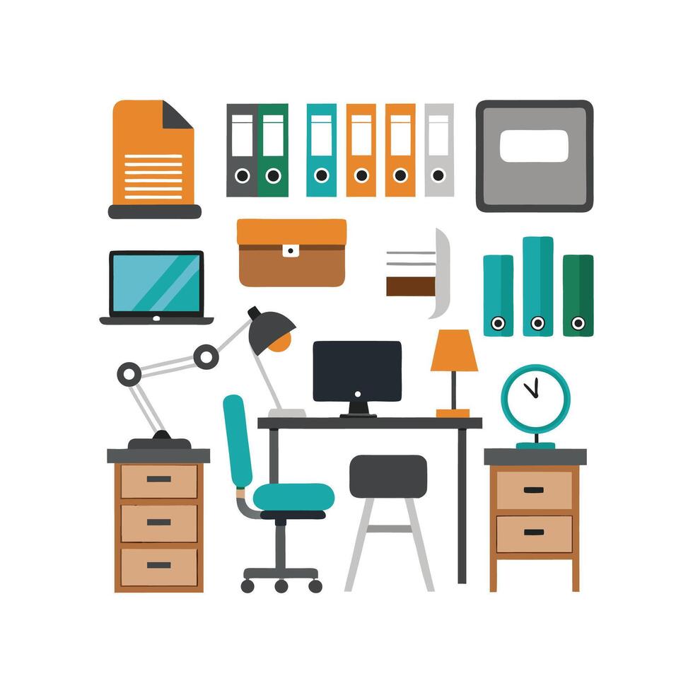 Creative Icons for Unique Desk Designs vector