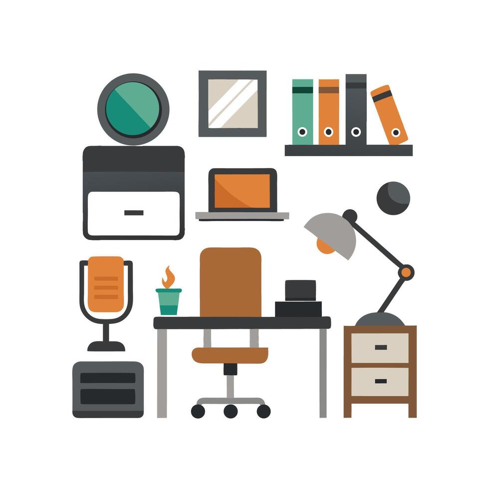 Creative Icons for Stylish Desk Items vector