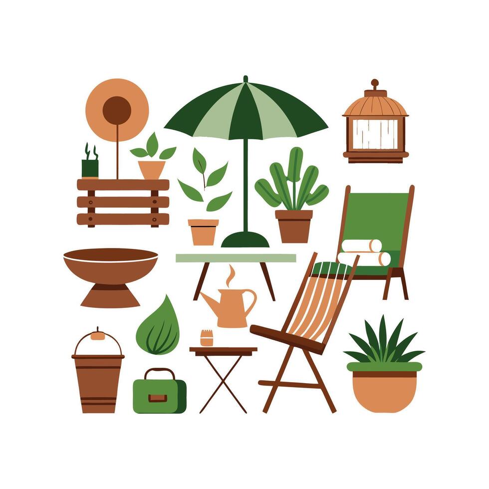 Variety of Icons for Functional Outdoor Spaces Design vector