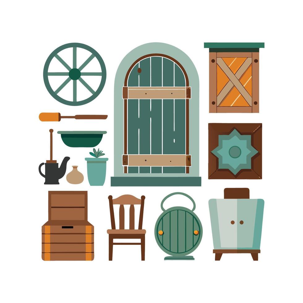 Elegant Icons for Vintage Home Designs vector