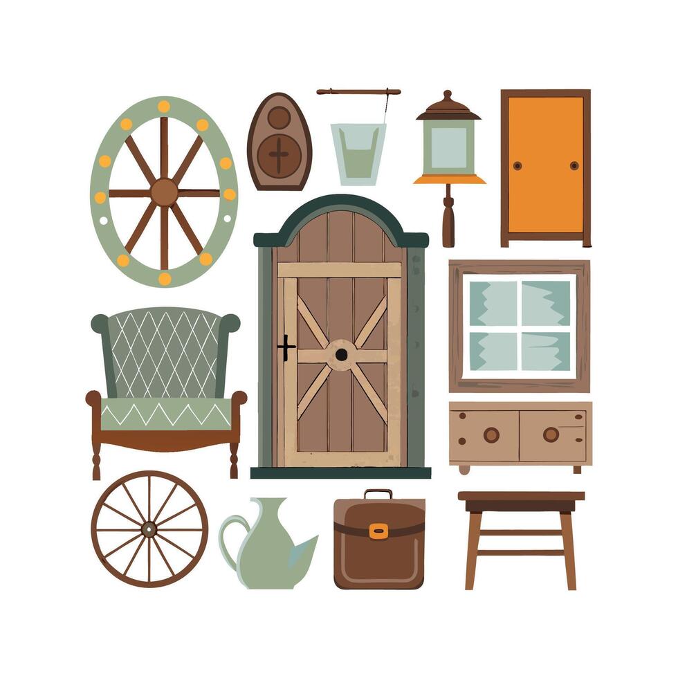 Creative Icons for Vintage Decor vector
