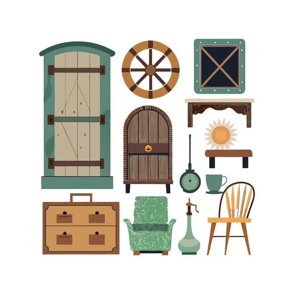 Elegant Icons for Rustic Home Styles vector