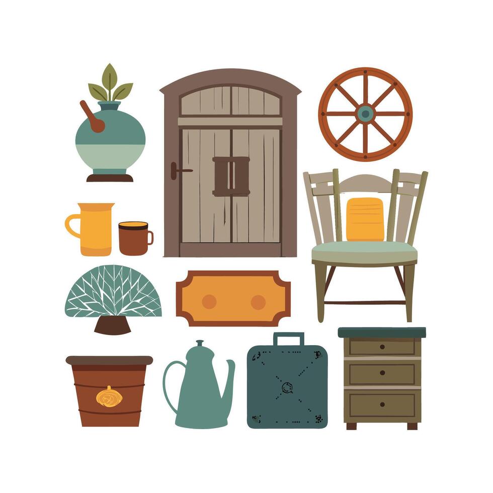 Stylish Icons for Unique Rustic Homes vector