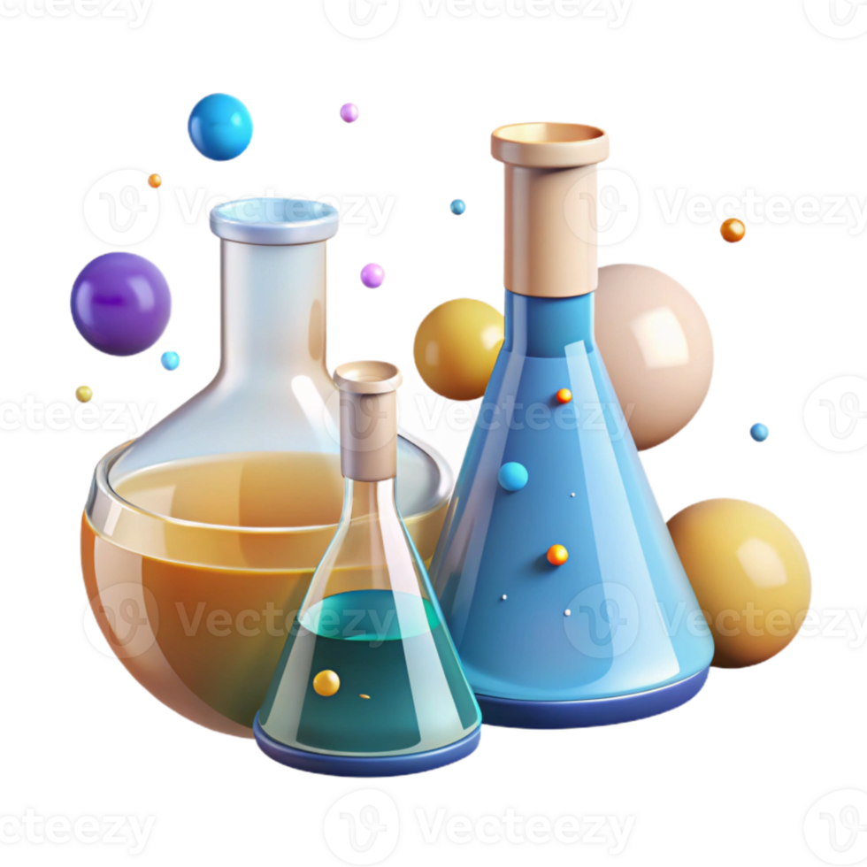 serene abstract Clean Beaker Flask Chemical Equipment Transparent for Lab Use high resolution png
