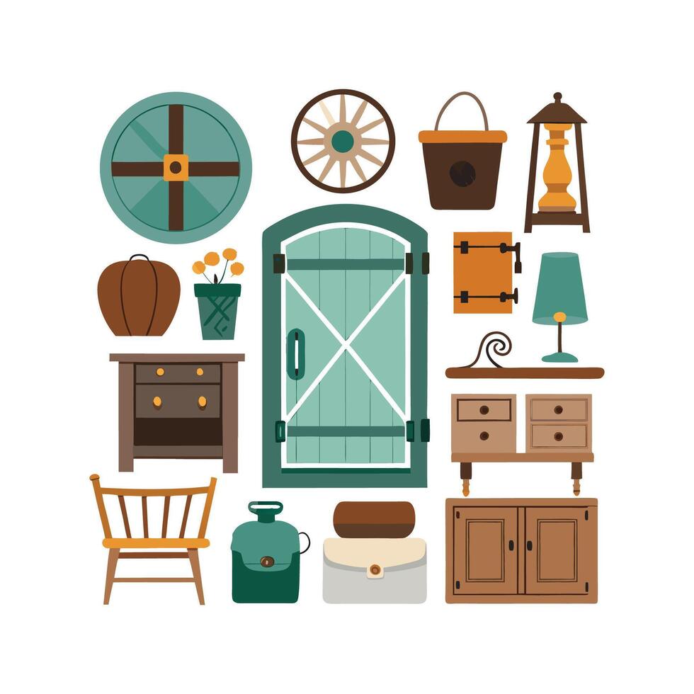 Stylish Icons for Chic Rustic Design vector