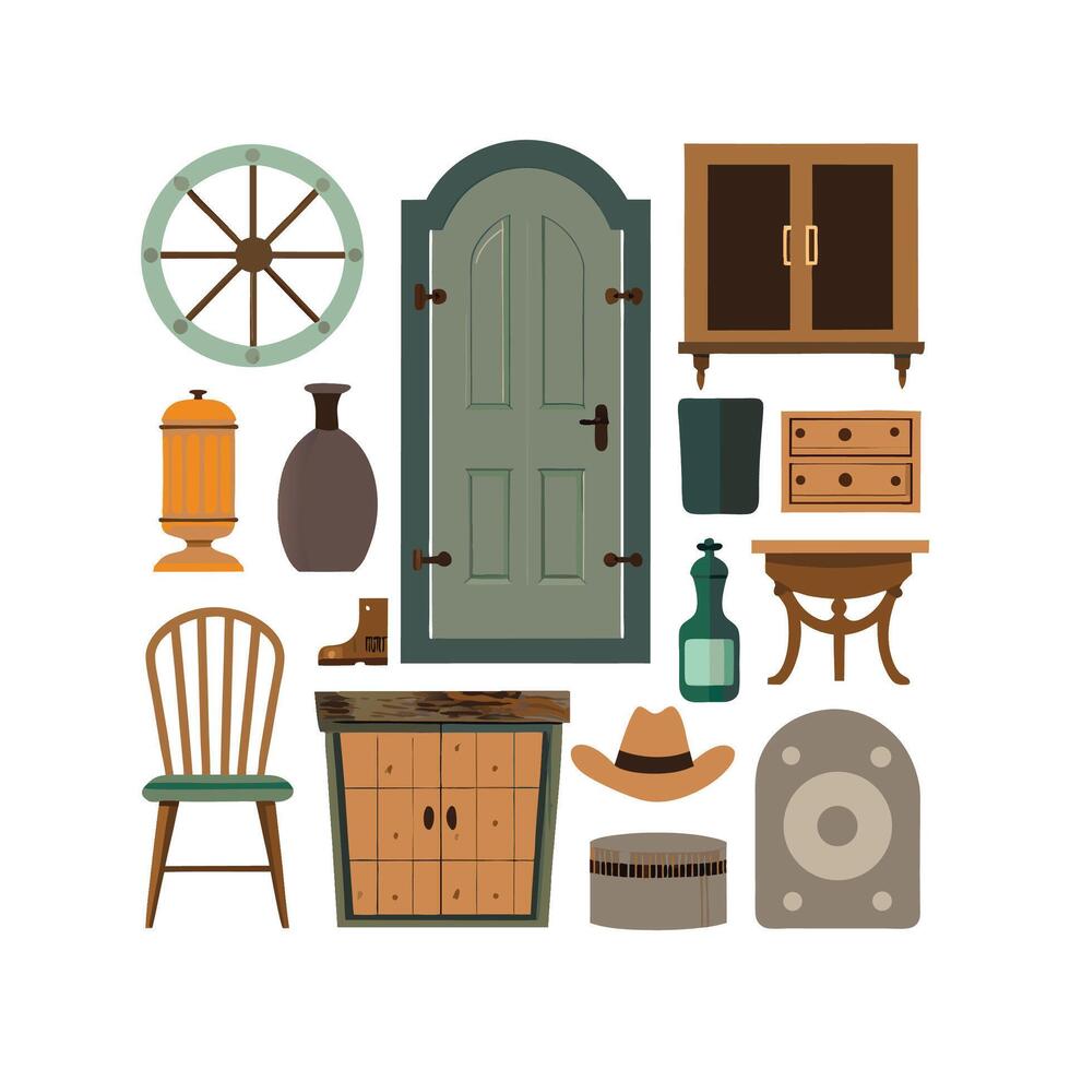 Elegant Icons for Rustic Vintage Interiors vector