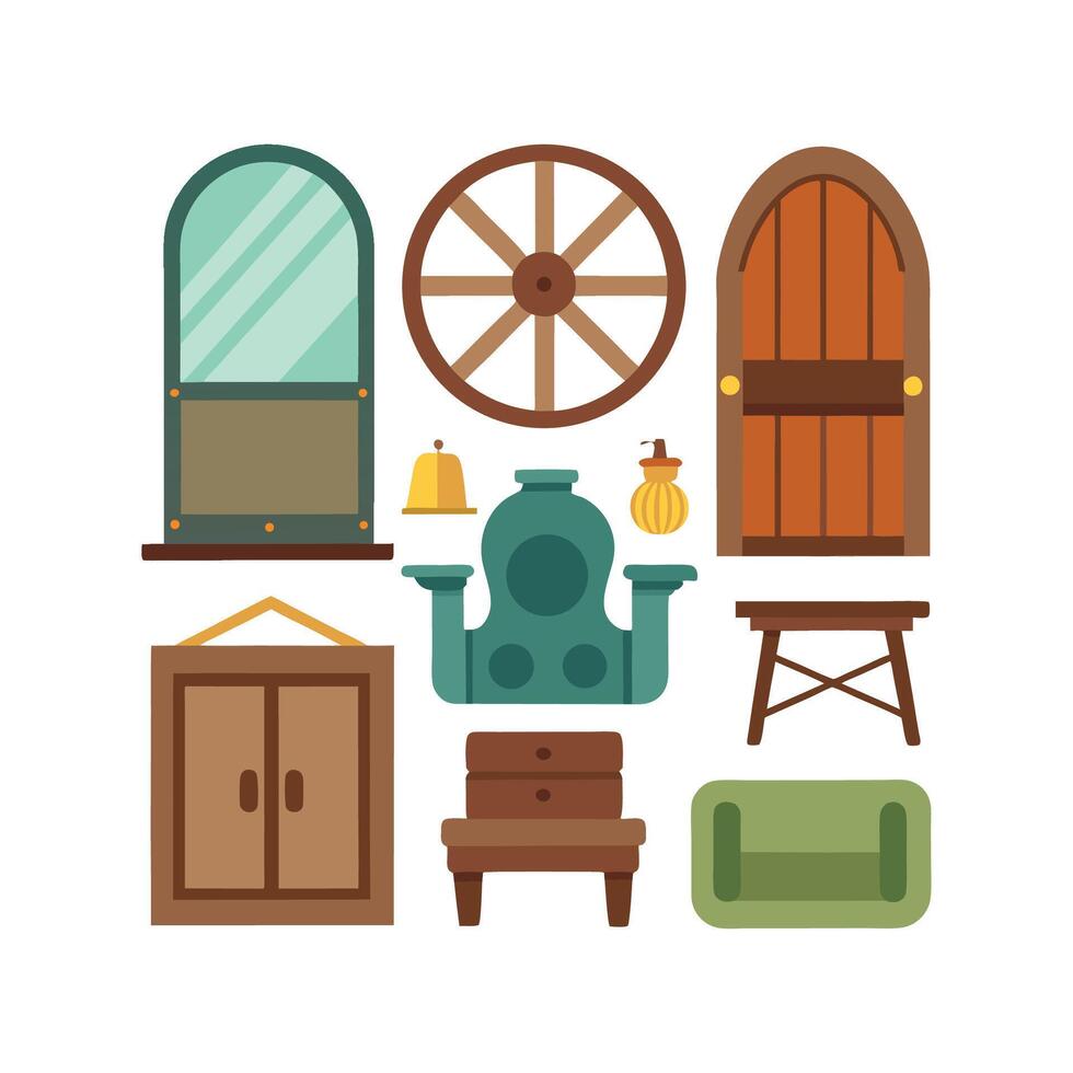 Creative Icons for Rustic Vintage Decor. vector
