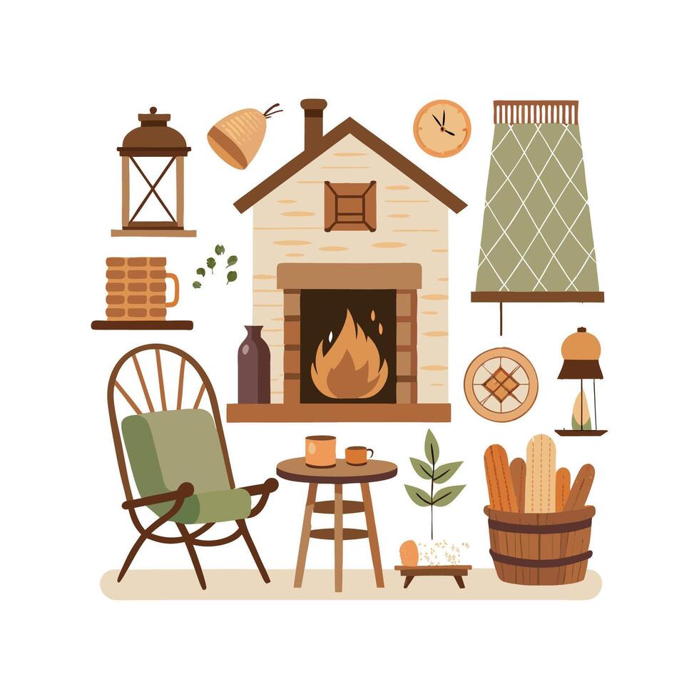 Creative Icons for Engaging Rustic Farmhouse Concepts vector