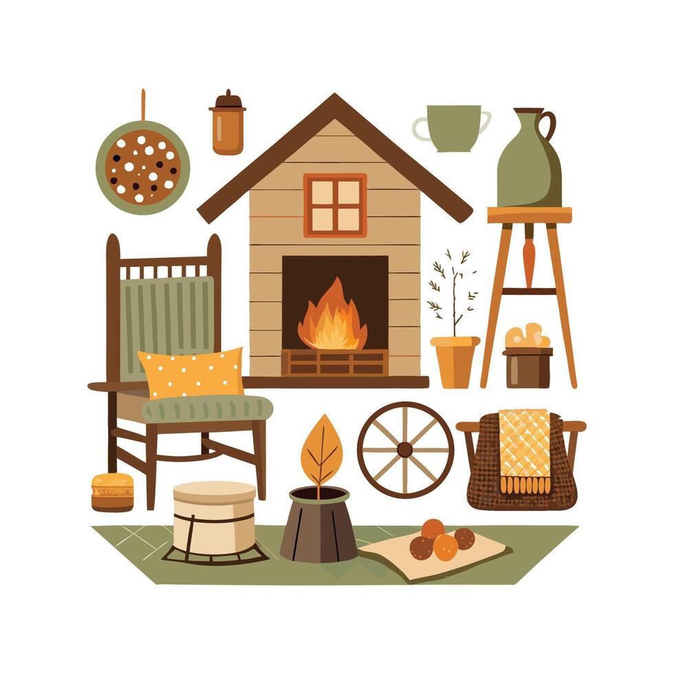 Artistic Icons for Charming Rustic Farmhouse Decor vector