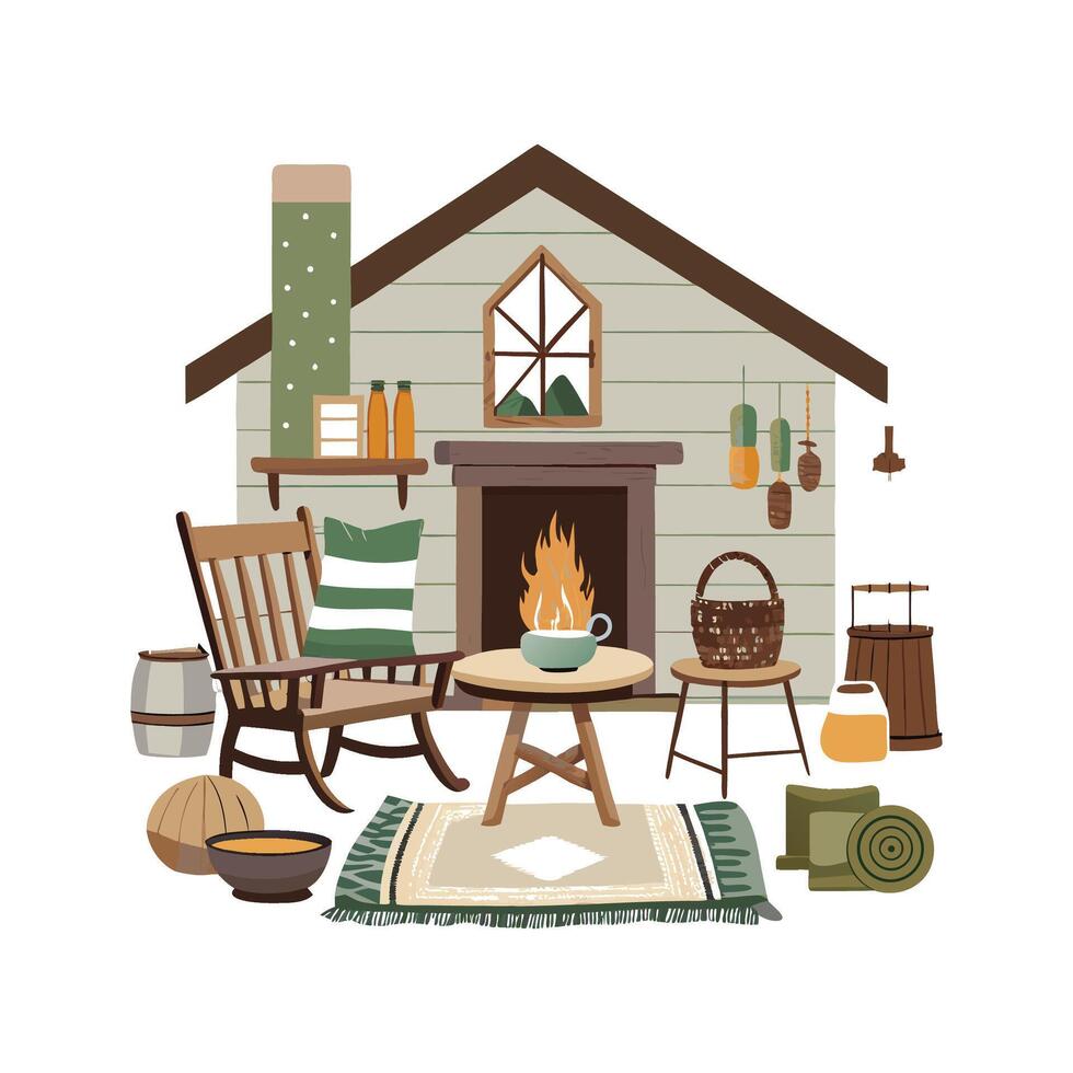 Diverse Icons for Rustic Farmhouse Home Decor vector