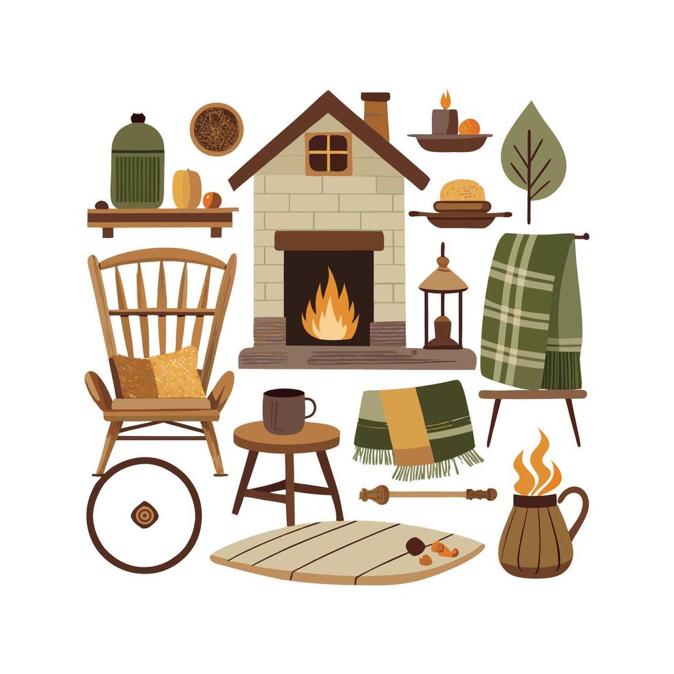 Unique Icons for Specialty Rustic Farmhouse Interiors vector